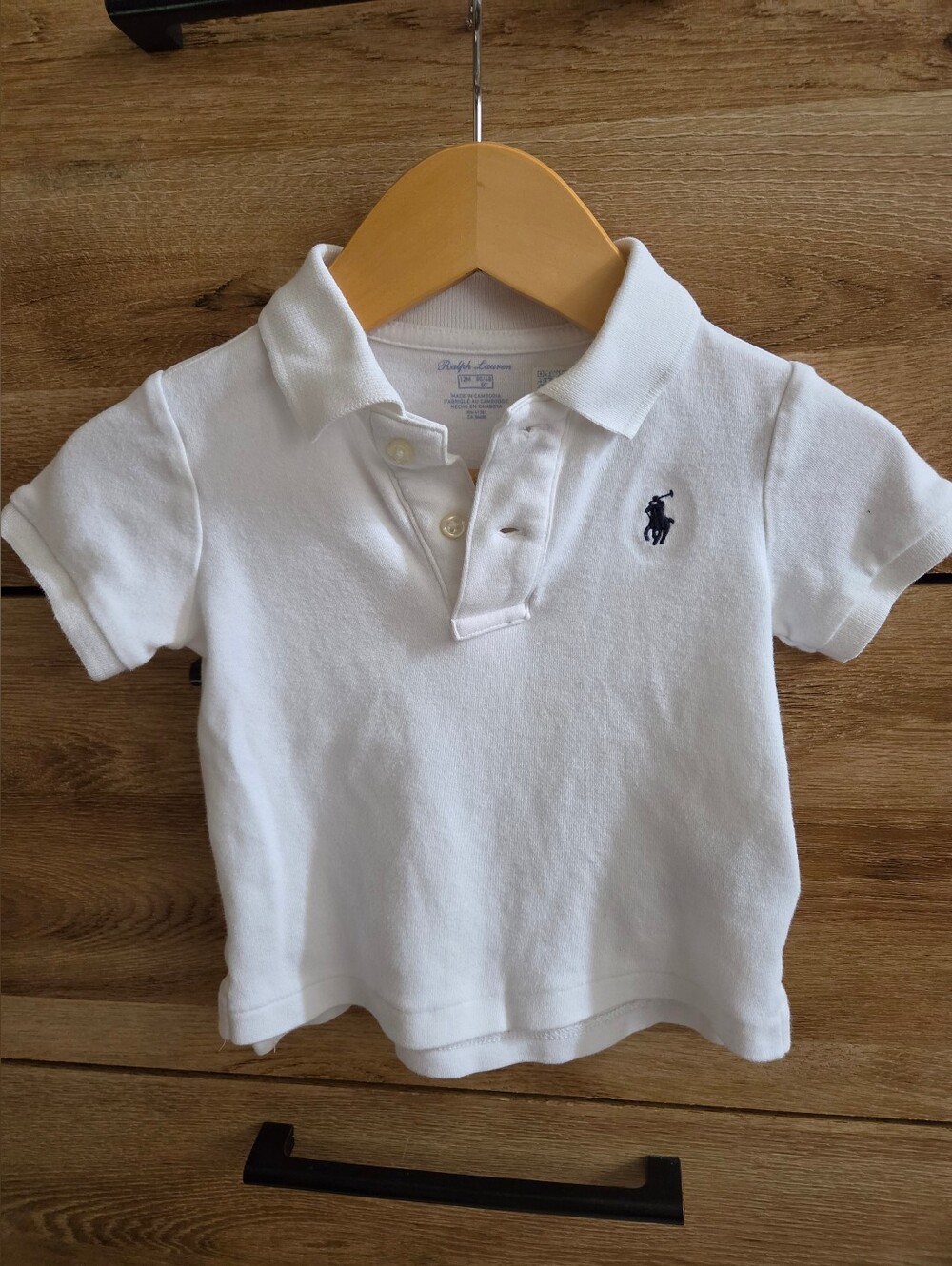 Ralph Lauren White Polo with Navy Pony - Kids